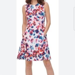 DKNY Floral Sleeveless Dress